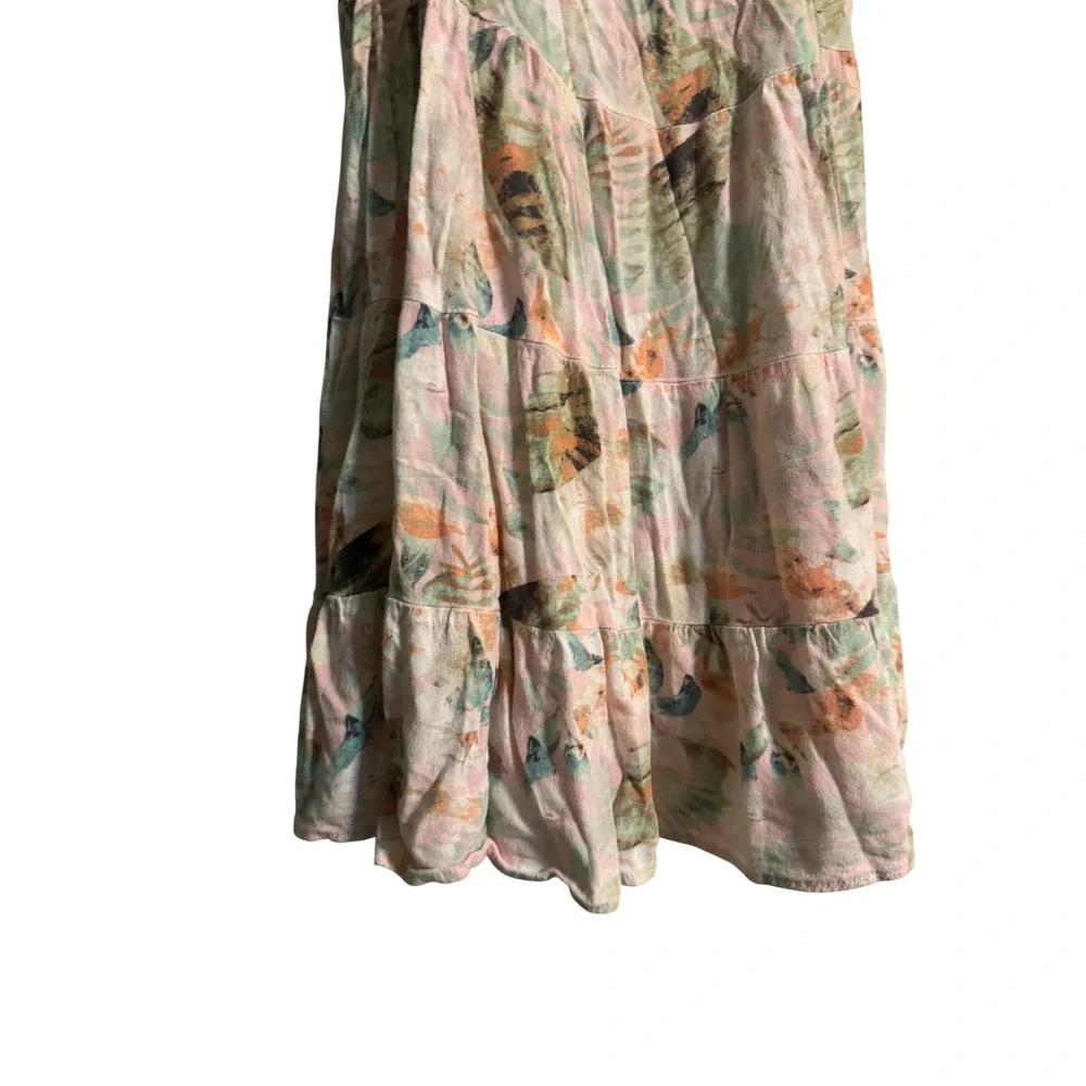 Art Class Tiered Sundress Kids XL 14/16‎ Pink Tropical Floral Excellent Boho